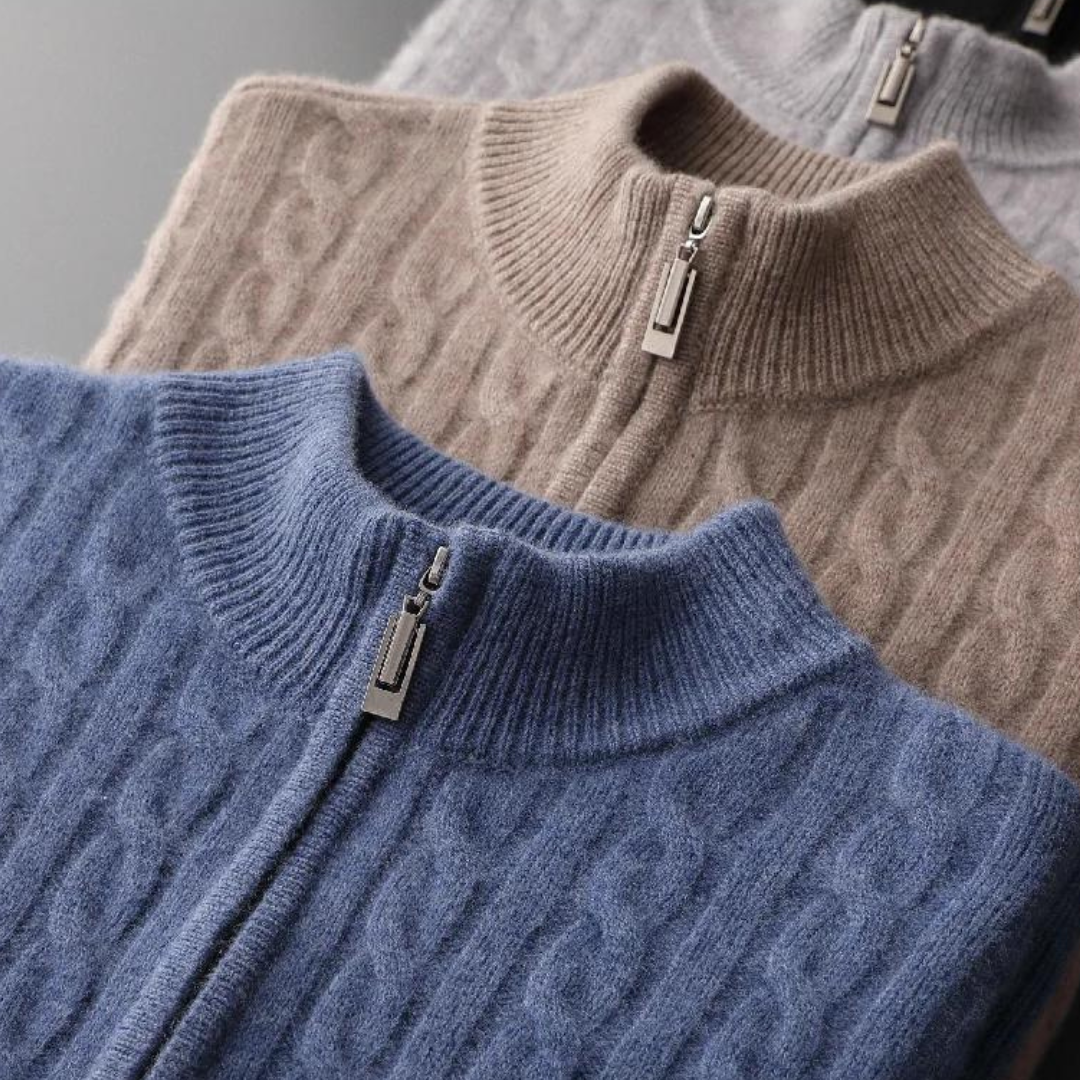 Modaura™ | 100% Cashmere Woven Half Zip